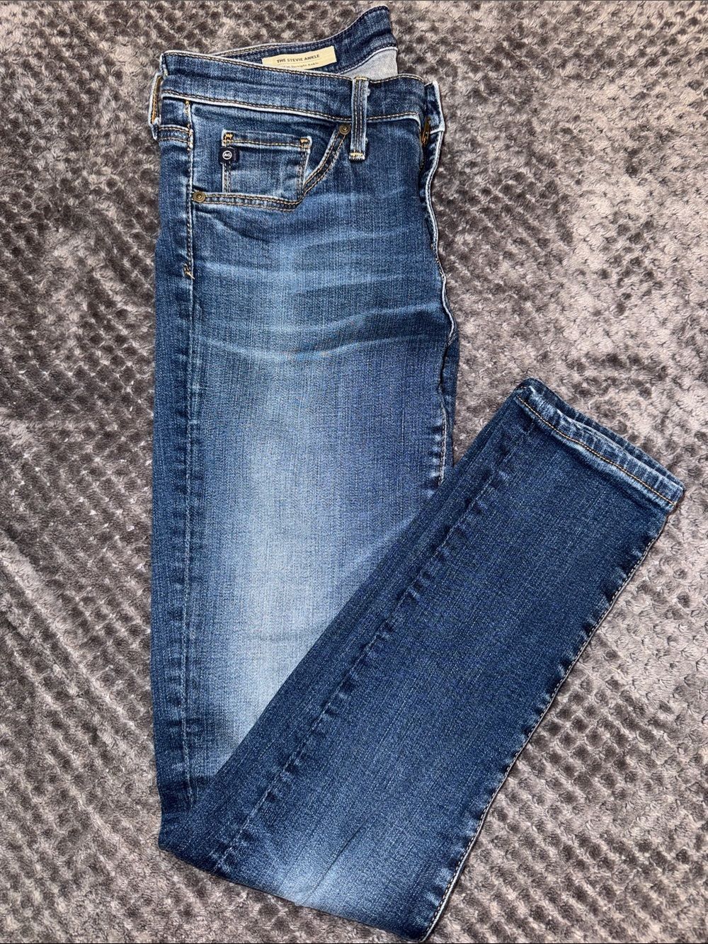 Ag Adriano Goldschmied Dark Blue Stevie Ankle Jeans